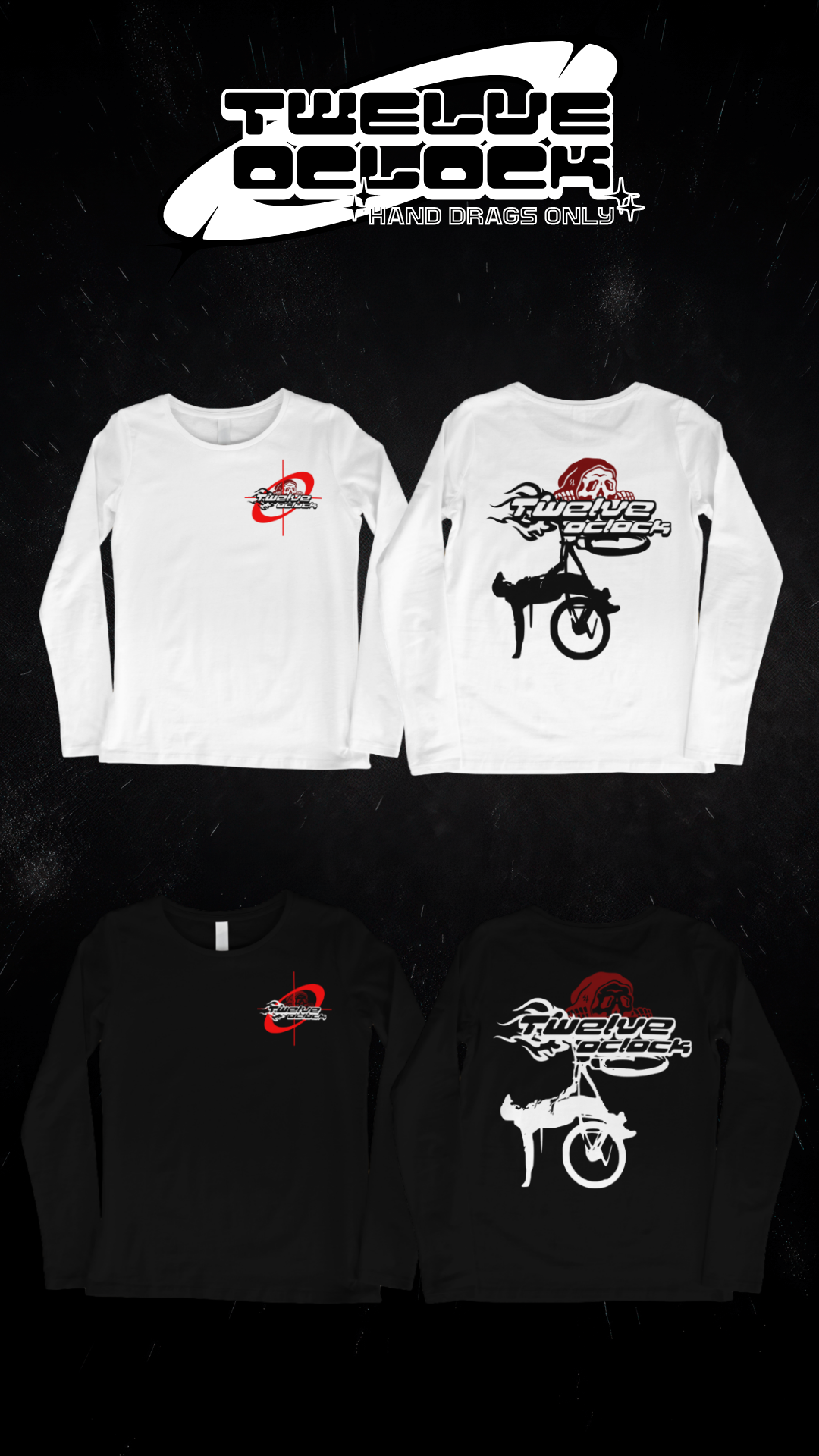 Twelve Oclock Hand Drag Long Sleeve